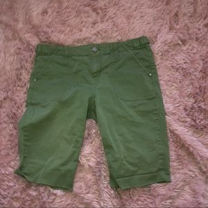 Green Jean shorts cut off sanctuary